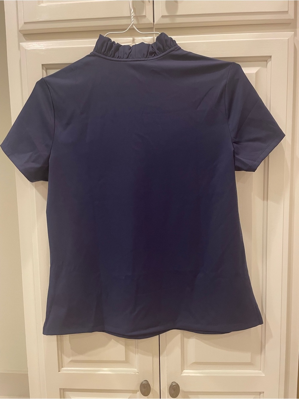 Ruffle V-Neck Performance Polo Top - Picture 7 of 12